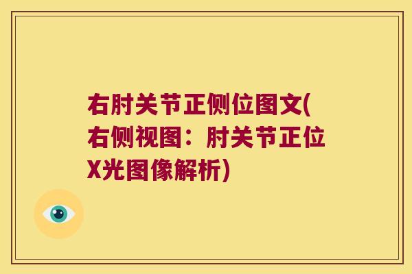 右肘关节正侧位图文(右侧视图：肘关节正位X光图像解析)