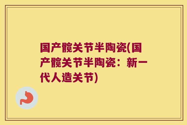 国产髋关节半陶瓷(国产髋关节半陶瓷:新一代人造关节) 国产髋关节半陶瓷(国产髋关节半陶瓷:新一代人造关节)
