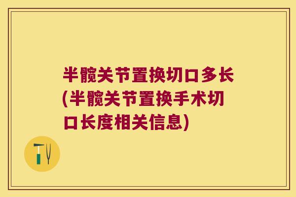 半髋关节置换切口多长(半髋关节置换手术切口长度相关信息)