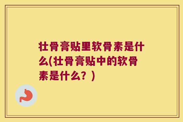 壮骨膏贴里软骨素是什么(壮骨膏贴中的软骨素是什么?) 壮骨膏贴里软骨素是什么(壮骨膏贴中的软骨素是什么?)