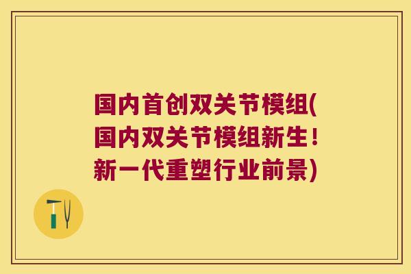 国内首创双关节模组(国内双关节模组新生!新一代重塑行业前景) 国内首创双关节模组(国内双关节模组新生!新一代重塑行业前景)