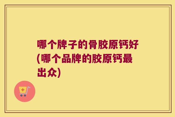 哪个牌子的骨胶原钙好(哪个品牌的胶原钙出众)