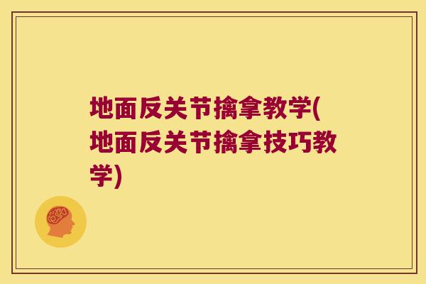 地面反关节擒拿教学(地面反关节擒拿技巧教学) 地面反关节擒拿教学(地面反关节擒拿技巧教学)