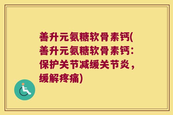 善升元氨糖软骨素钙(善升元氨糖软骨素钙：保护关节减缓，缓解)