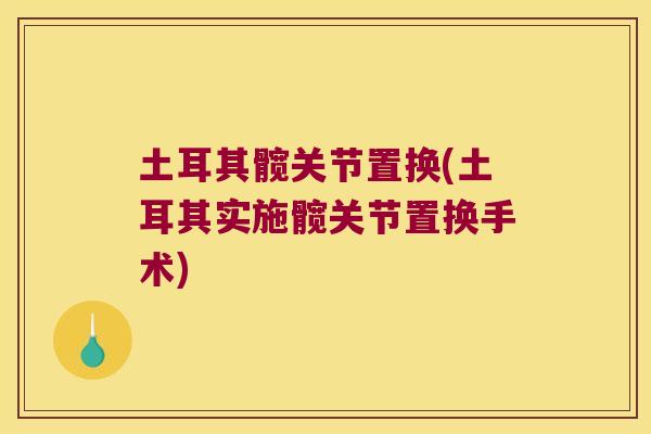 土耳其髋关节置换(土耳其实施髋关节置换手术) 土耳其髋关节置换(土耳其实施髋关节置换手术)