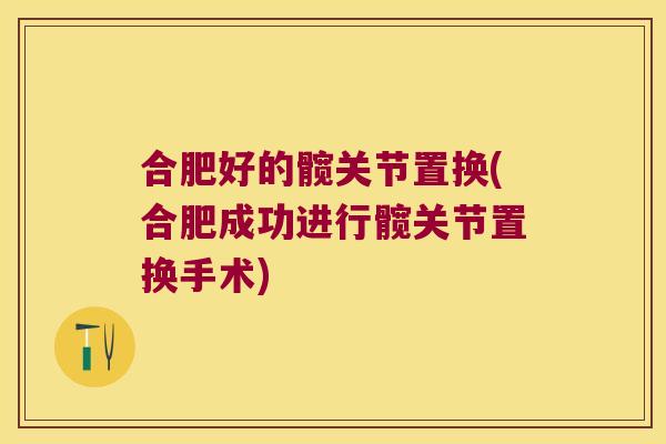 合肥好的髋关节置换(合肥成功进行髋关节置换手术) 合肥好的髋关节置换(合肥成功进行髋关节置换手术)