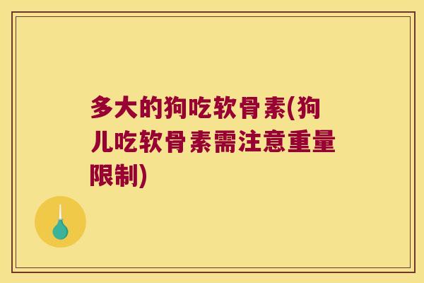 多大的狗吃软骨素(狗儿吃软骨素需注意重量限制)