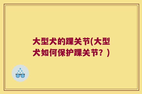 大型犬的踝关节(大型犬如何保护踝关节?) 大型犬的踝关节(大型犬如何保护踝关节?)