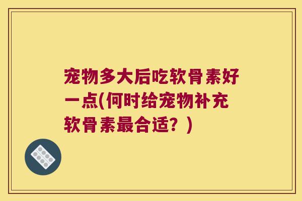 宠物多大后吃软骨素好一点(何时给宠物补充软骨素合适？)