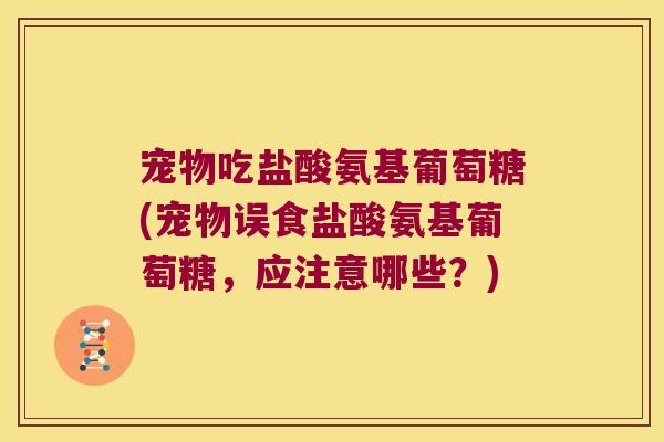 宠物吃盐酸氨基葡萄糖(宠物误食盐酸氨基葡萄糖,应注意哪些?) 宠物吃盐酸氨基葡萄糖(宠物误食盐酸氨基葡萄糖,应注意哪些?)