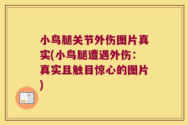 小鸟腿关节外伤图片真实(小鸟腿遭遇外伤:真实且触目惊心的图片) 小鸟腿关节外伤图片真实(小鸟腿遭遇外伤:真实且触目惊心的图片)