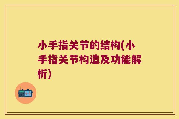 小手指关节的结构(小手指关节构造及功能解析)