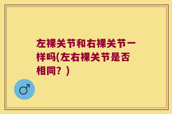 左裸关节和右裸关节一样吗(左右裸关节是否相同?) 左裸关节和右裸关节一样吗(左右裸关节是否相同?)