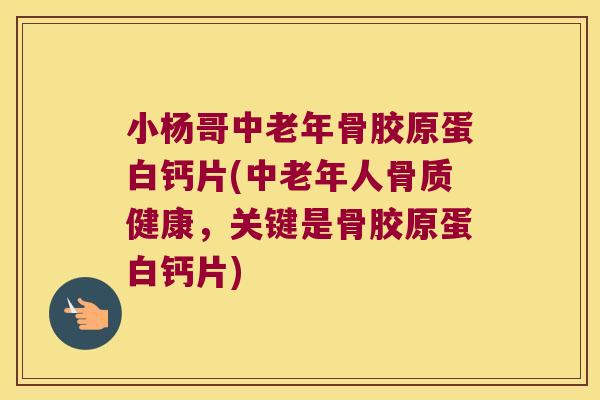 小杨哥中老年骨胶原蛋白钙片(中老年人骨质健康，关键是骨胶原蛋白钙片)