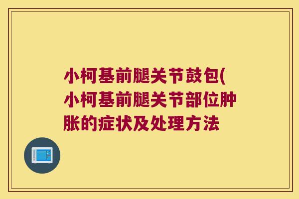 小柯基前腿关节鼓包(小柯基前腿关节部位的症状及处理方法