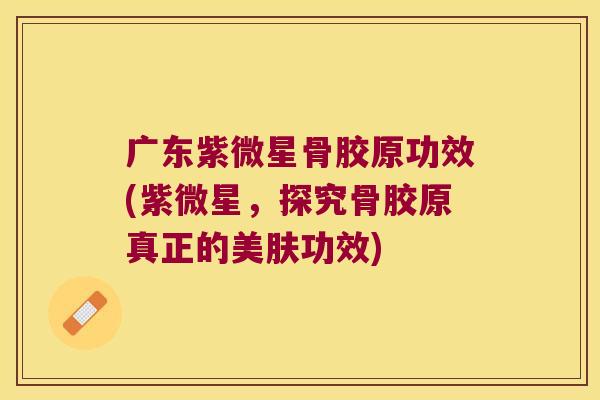 广东紫微星骨胶原功效(紫微星，探究骨胶原真正的美肤功效)