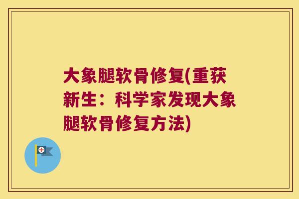 大象腿软骨修复(重获新生:科学家发现大象腿软骨修复方法) 大象腿软骨修复(重获新生:科学家发现大象腿软骨修复方法)