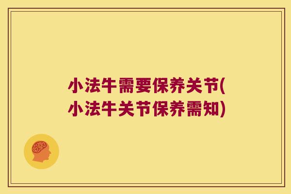 小法牛需要保养关节(小法牛关节保养需知)