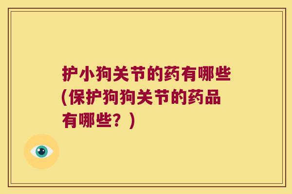 护小狗关节的药有哪些(保护狗狗关节的药品有哪些?) 护小狗关节的药有哪些(保护狗狗关节的药品有哪些?)