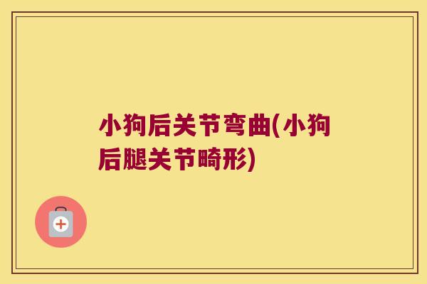 小狗后关节弯曲(小狗后腿关节畸形) 小狗后关节弯曲(小狗后腿关节畸形)