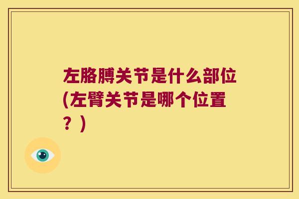 左胳膊关节是什么部位(左臂关节是哪个位置？)