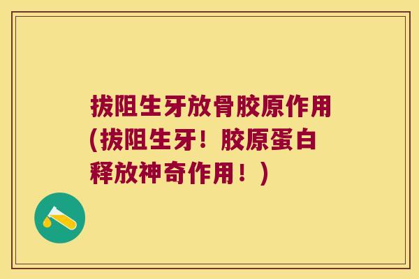 拔阻生牙放骨胶原作用(拔阻生牙！胶原蛋白释放神奇作用！)