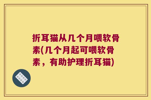 折耳猫从几个月喂软骨素(几个月起可喂软骨素，有助护理折耳猫)