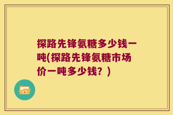 探路先锋氨糖多少钱一吨(探路先锋氨糖市场价一吨多少钱？)