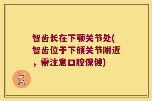 智齿长在下颚关节处(智齿位于下颌关节附近，需注意口腔保健)