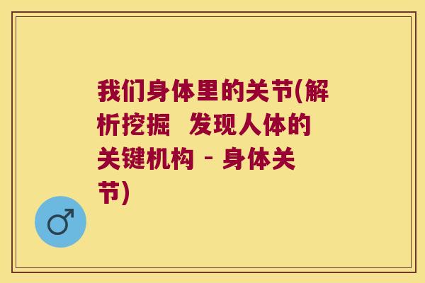 我们身体里的关节(解析挖掘  发现人体的关键机构 - 身体关节)