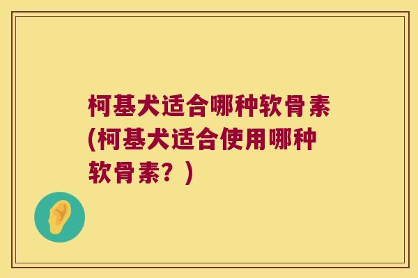 柯基犬适合哪种软骨素(柯基犬适合使用哪种软骨素?) 柯基犬适合哪种软骨素(柯基犬适合使用哪种软骨素?)