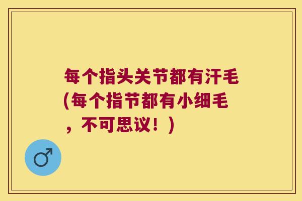 每个指头关节都有汗毛(每个指节都有小细毛，不可思议！)