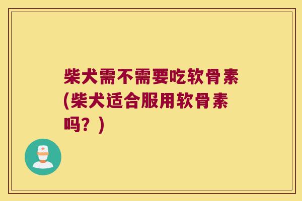 柴犬需不需要吃软骨素(柴犬适合服用软骨素吗?) 柴犬需不需要吃软骨素(柴犬适合服用软骨素吗?)