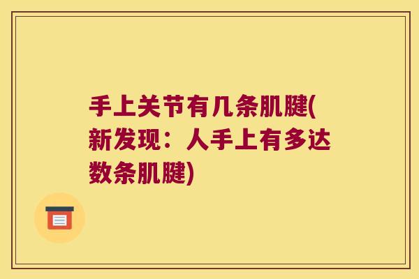 手上关节有几条肌腱(新发现：人手上有多达数条肌腱)