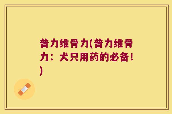 普力维骨力(普力维骨力:犬只用药的必备!) 普力维骨力(普力维骨力:犬只用药的必备!)
