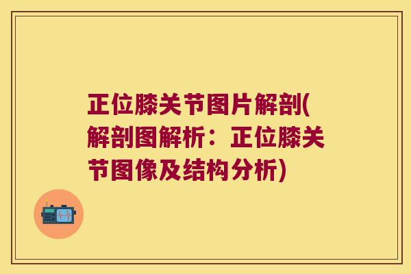 正位膝关节图片解剖(解剖图解析:正位膝关节图像及结构分析) 正位膝关节图片解剖(解剖图解析:正位膝关节图像及结构分析)