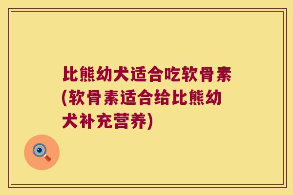 比熊幼犬适合吃软骨素(软骨素适合给比熊幼犬补充营养)