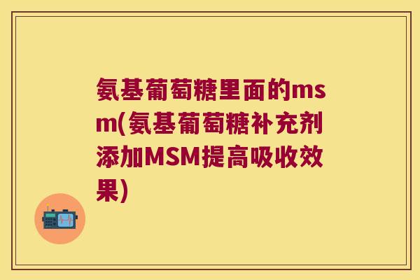 氨基葡萄糖里面的msm(氨基葡萄糖补充剂添加MSM提高吸收效果)