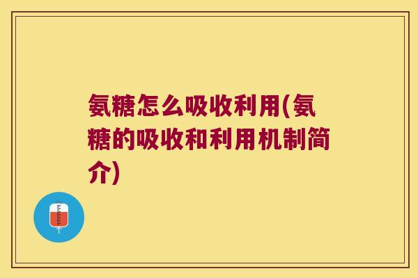 氨糖怎么吸收利用(氨糖的吸收和利用机制简介)