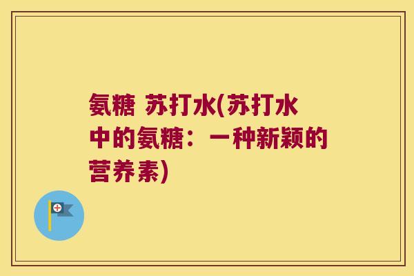氨糖 苏打水(苏打水中的氨糖：一种新颖的营养素)