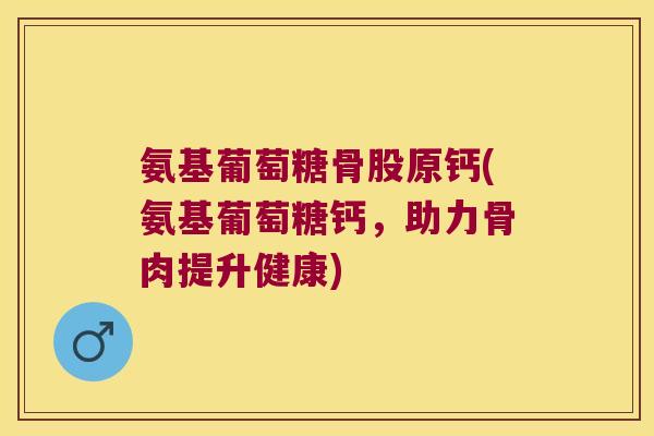 氨基葡萄糖骨股原钙(氨基葡萄糖钙，助力骨肉提升健康)
