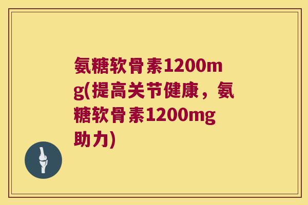氨糖软骨素1200mg(提高关节健康,氨糖软骨素1200mg助力) 氨糖软骨素1200mg(提高关节健康,氨糖软骨素1200mg助力)
