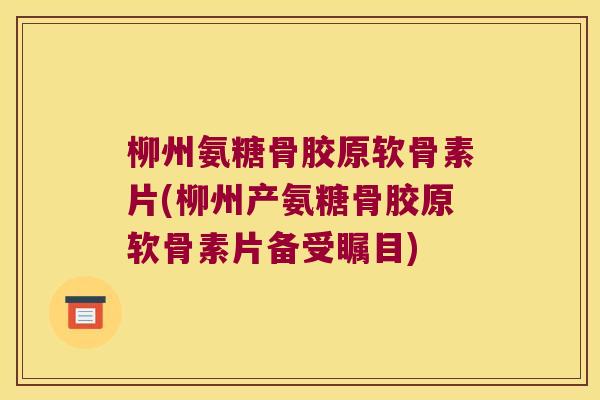 柳州氨糖骨胶原软骨素片(柳州产氨糖骨胶原软骨素片备受瞩目)