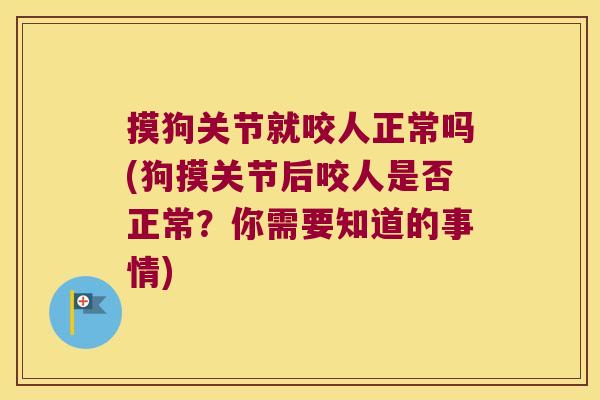 摸狗关节就咬人正常吗(狗摸关节后咬人是否正常?你需要知道的事情) 摸狗关节就咬人正常吗(狗摸关节后咬人是否正常?你需要知道的事情)