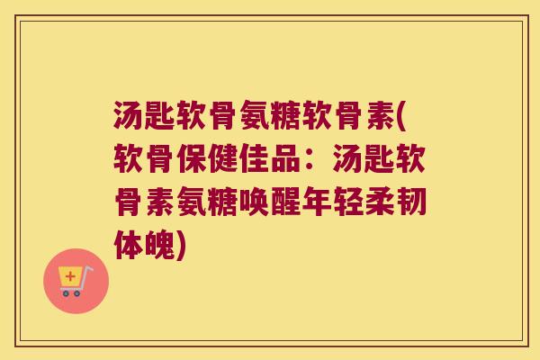 汤匙软骨氨糖软骨素(软骨保健佳品：汤匙软骨素氨糖唤醒年轻柔韧体魄)
