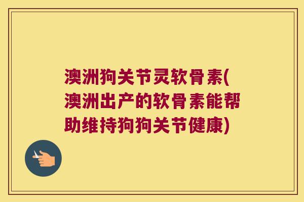 澳洲狗关节灵软骨素(澳洲出产的软骨素能帮助维持狗狗关节健康)