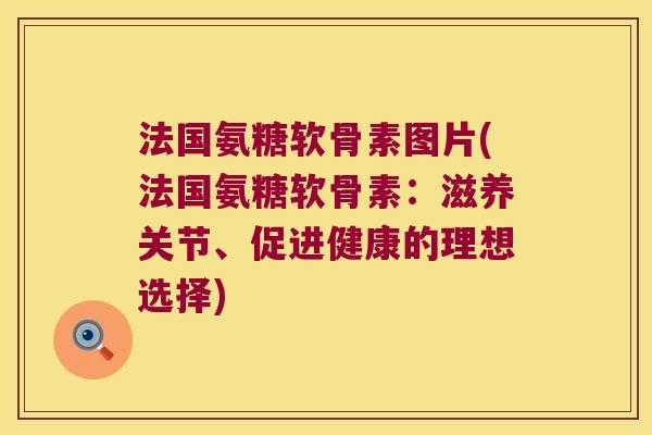 法国氨糖软骨素图片(法国氨糖软骨素：滋养关节、促进健康的理想选择)