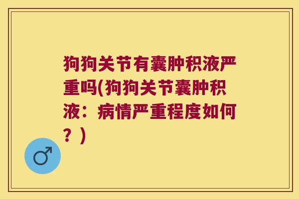狗狗关节有囊肿积液严重吗(狗狗关节囊肿积液:情严重程度如何?) 狗狗关节有囊肿积液严重吗(狗狗关节囊肿积液:情严重程度如何?)