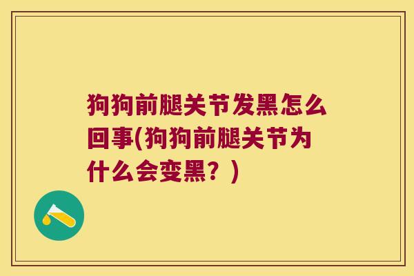 狗狗前腿关节发黑怎么回事(狗狗前腿关节为什么会变黑?) 狗狗前腿关节发黑怎么回事(狗狗前腿关节为什么会变黑?)