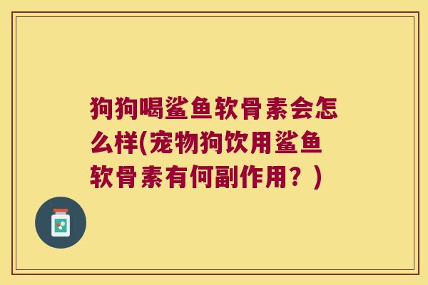 狗狗喝鲨鱼软骨素会怎么样(宠物狗饮用鲨鱼软骨素有何副作用?) 狗狗喝鲨鱼软骨素会怎么样(宠物狗饮用鲨鱼软骨素有何副作用?)